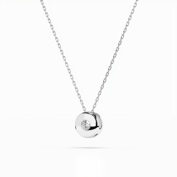 Diamantanhänger in 0,04 Karat, Weißgold 585 / 14 Karat, mit einer 585ger Goldkette in 40 cm lang, Gewicht ca. 1,8 g.