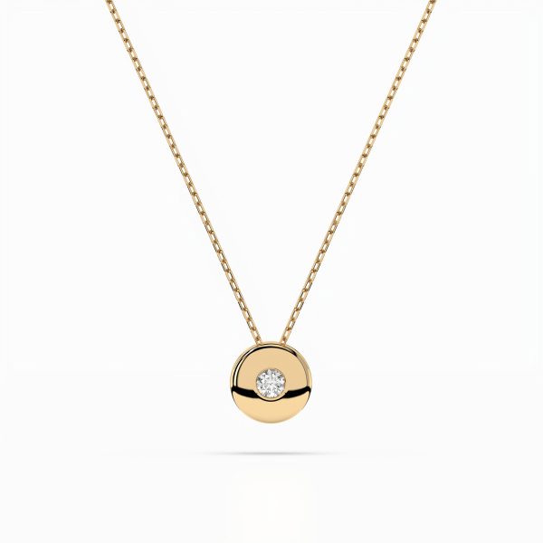 Diamantanhänger in 0,04 Karat, Gelbgold 585 / 14 Karat, mit einer 585ger Goldkette in 42 cm lang, Gewicht ca. 1,8 g.