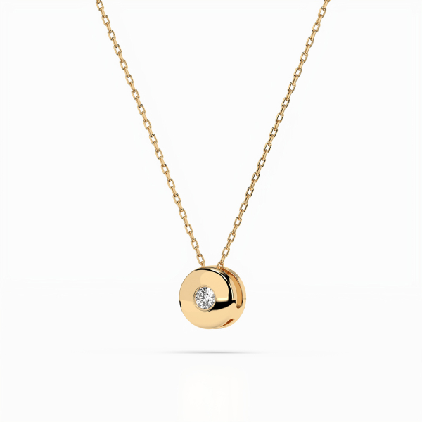 Diamantanhänger in 0,04 Karat, Gelbgold 585 / 14 Karat, mit einer 585ger Goldkette in 40 cm lang, Gewicht ca. 1,8 g.