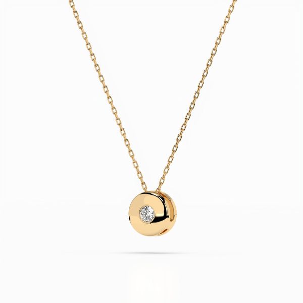 Diamantanhänger in 0,04 Karat, Gelbgold 585 / 14 Karat, mit einer 585ger Goldkette, Gewicht ca. 1,8 g.