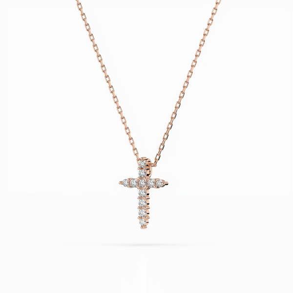 Diamantanhänger in 0,09 Karat, Rotgold 585 / 14 Karat, mit einer 585ger Goldkette, Gewicht ca. 1,4 g.