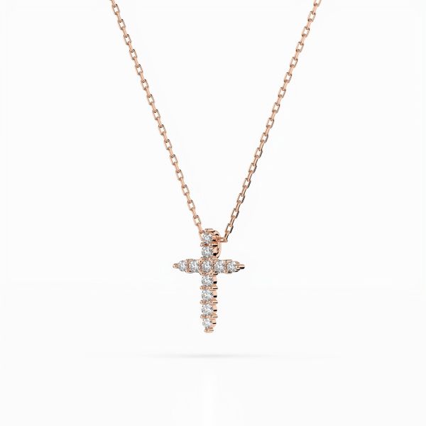 Diamantanhänger in 0,09 Karat, Rotgold 585 / 14 Karat, mit einer 585ger Goldkette, Gewicht ca. 1,4 g.