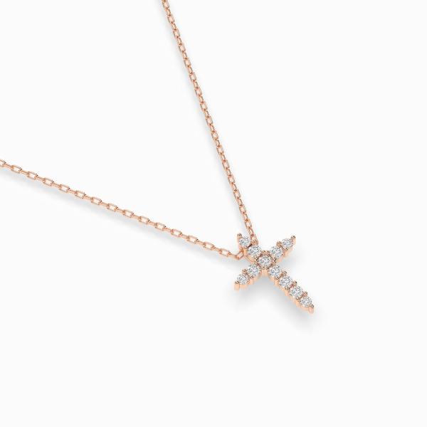 Diamantanhänger in 0,09 Karat, Rotgold 585 / 14 Karat, mit einer 585ger Goldkette in 42 cm lang, Gewicht ca. 1,4 g.