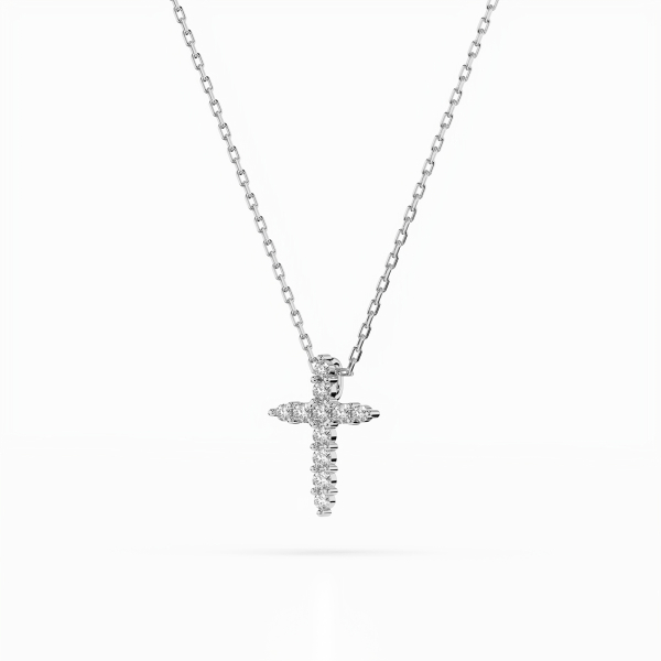 Diamantanhänger in 0,09 Karat, Weißgold 585 / 14 Karat, mit einer 585ger Goldkette, Gewicht ca. 1,4 g.