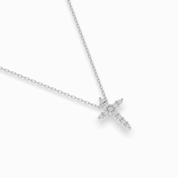 Diamantanhänger in 0,09 Karat, Weißgold 585 / 14 Karat, mit einer 585ger Goldkette in 40 cm lang, Gewicht ca. 1,4 g.