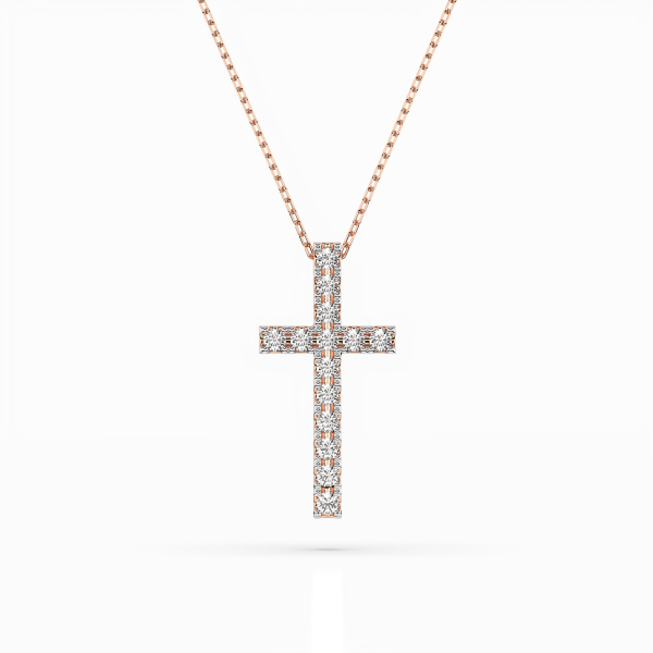Diamantanhänger in 0,2 Karat, Rotgold 585 / 14 Karat, mit einer 585ger Goldkette in 40 cm lang, Gewicht ca. 2,3 g.