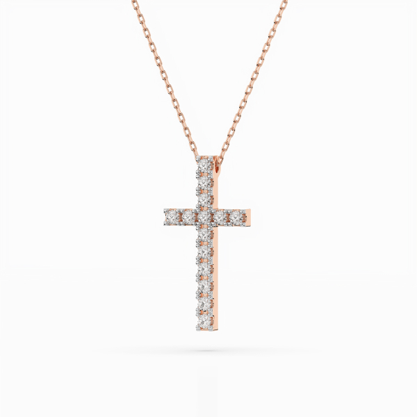 Diamantanhänger in 0,2 Karat, Rotgold 585 / 14 Karat, mit einer 585ger Goldkette in 40 cm lang, Gewicht ca. 2,3 g.