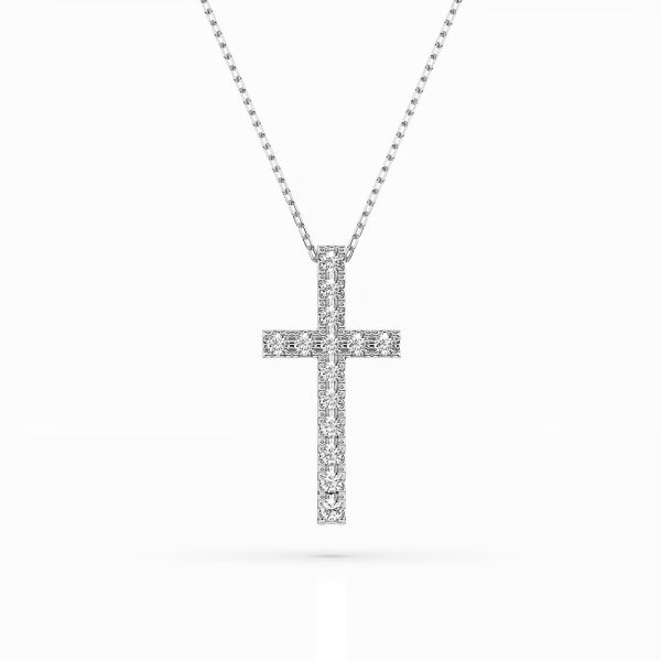 Diamantanhänger in 0,2 Karat, Weißgold 585 / 14 Karat, mit einer 585ger Goldkette in 40 cm lang, Gewicht ca. 2,3 g.