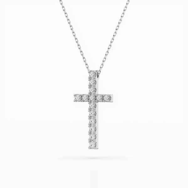 Diamantanhänger in 0,2 Karat, Weißgold 585 / 14 Karat, mit einer 585ger Goldkette in 40 cm lang, Gewicht ca. 2,3 g.