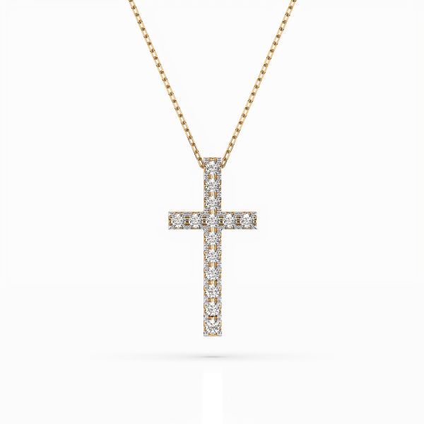 Diamantanhänger in 0,2 Karat, Gelbgold 585 / 14 Karat, mit einer 585ger Goldkette, Gewicht ca. 2,3 g.