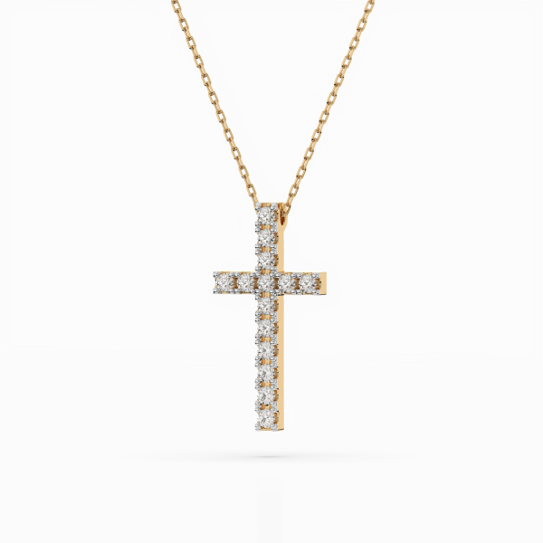 Diamantanhänger in 0,2 Karat, Gelbgold 585 / 14 Karat, mit einer 585ger Goldkette in 40 cm lang, Gewicht ca. 2,3 g.