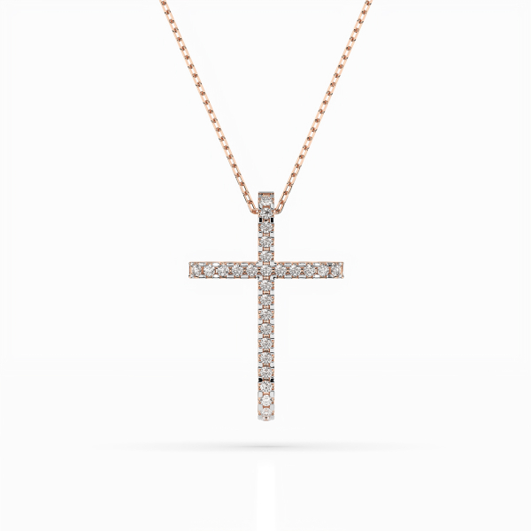Diamantanhänger in 0,14 Karat, Rotgold 585 / 14 Karat, mit einer 585ger Goldkette in 40 cm lang, Gewicht ca. 2,2 g.