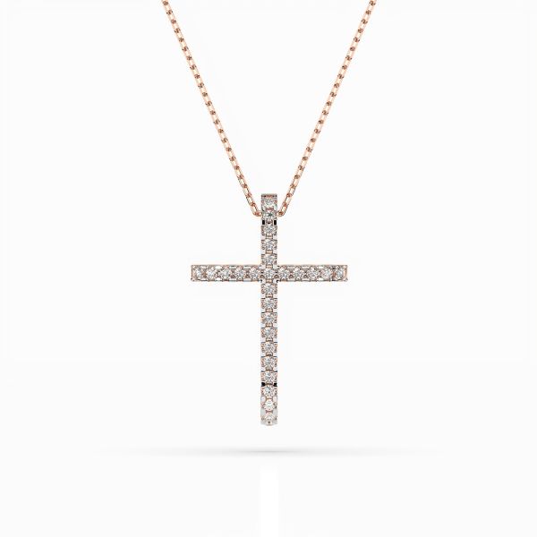 Diamantanhänger in 0,14 Karat, Rotgold 585 / 14 Karat, mit einer 585ger Goldkette, Gewicht ca. 2,2 g.