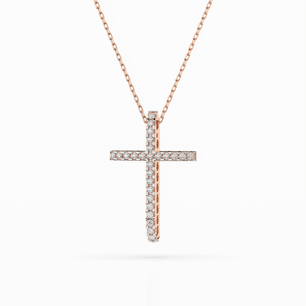 Diamantanhänger in 0,14 Karat, Rotgold 585 / 14 Karat, mit einer 585ger Goldkette in 40 cm lang, Gewicht ca. 2,2 g.