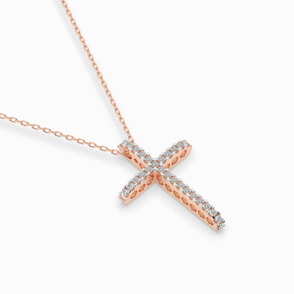 Diamantanhänger in 0,14 Karat, Rotgold 585 / 14 Karat, mit einer 585ger Goldkette in 40 cm lang, Gewicht ca. 2,2 g.