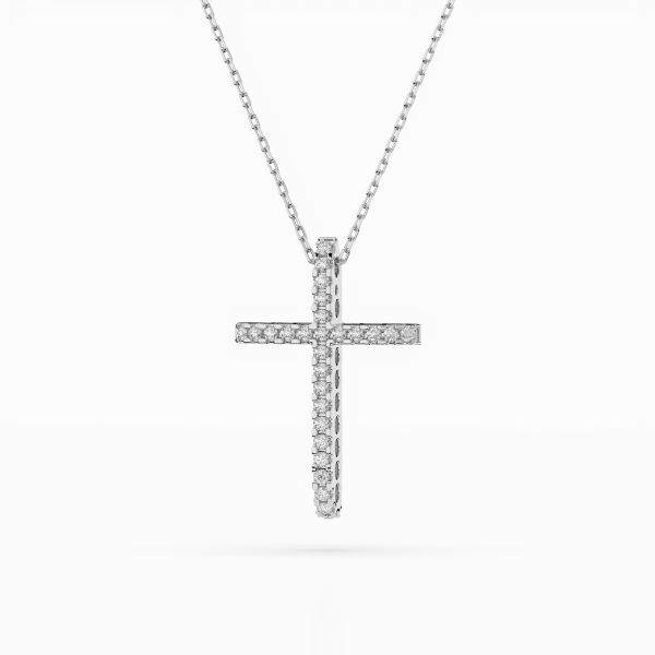 Diamantanhänger in 0,14 Karat, Weißgold 585 / 14 Karat, mit einer 585ger Goldkette, Gewicht ca. 2,2 g.