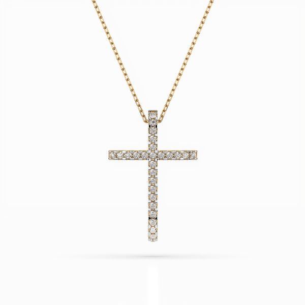 Diamantanhänger in 0,14 Karat, Gelbgold 585 / 14 Karat, mit einer 585ger Goldkette, Gewicht ca. 2,2 g.