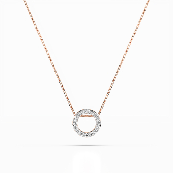 Diamantanhänger in 0,09 Karat, Rotgold 585 / 14 Karat, mit einer 585ger Goldkette in 42 cm lang, Gewicht ca. 1,8 g.