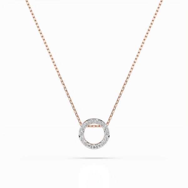 Diamantanhänger in 0,09 Karat, Rotgold 585 / 14 Karat, mit einer 585ger Goldkette, Gewicht ca. 1,8 g.