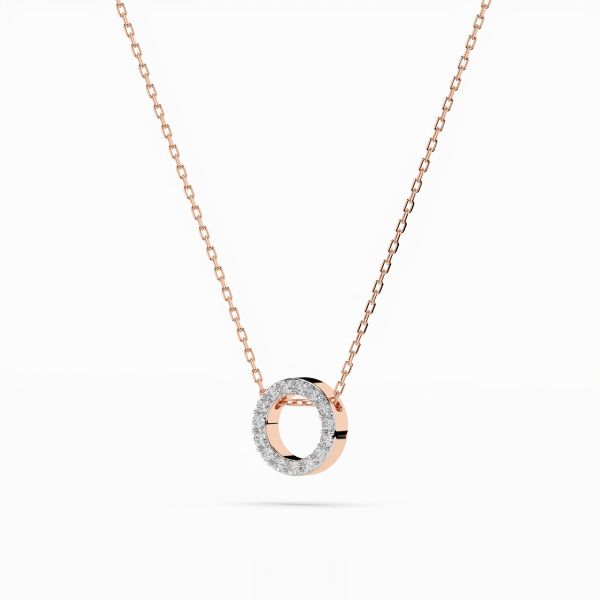 Diamantanhänger in 0,09 Karat, Rotgold 585 / 14 Karat, mit einer 585ger Goldkette, Gewicht ca. 1,8 g.