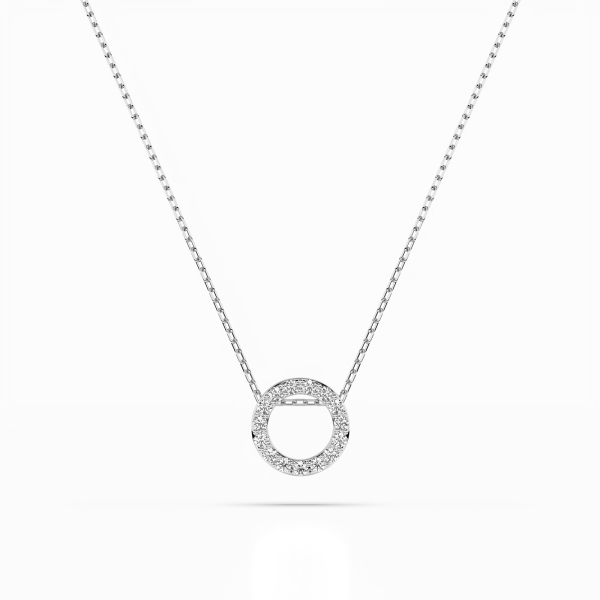 Diamantanhänger in 0,09 Karat, Weißgold 585 / 14 Karat, mit einer 585ger Goldkette in 40 cm lang, Gewicht ca. 1,8 g.