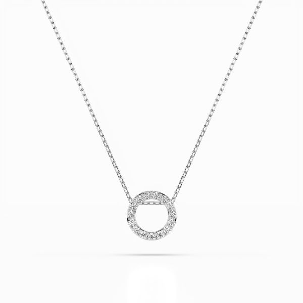 Diamantanhänger in 0,09 Karat, Weißgold 585 / 14 Karat, mit einer 585ger Goldkette, Gewicht ca. 1,8 g.