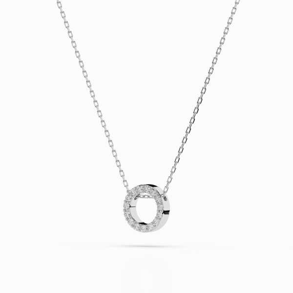 Diamantanhänger in 0,09 Karat, Weißgold 585 / 14 Karat, mit einer 585ger Goldkette in 40 cm lang, Gewicht ca. 1,8 g.