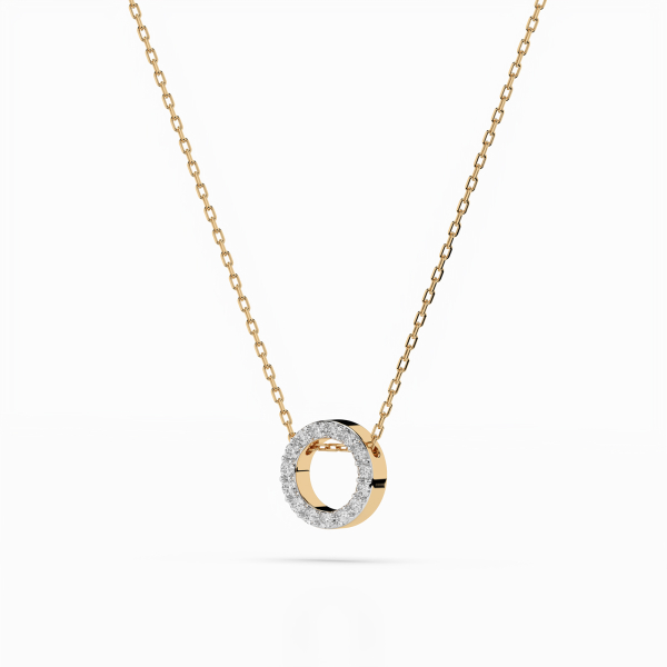 Diamantanhänger in 0,09 Karat, Gelbgold 585 / 14 Karat, mit einer 585ger Goldkette in 40 cm lang, Gewicht ca. 1,8 g.