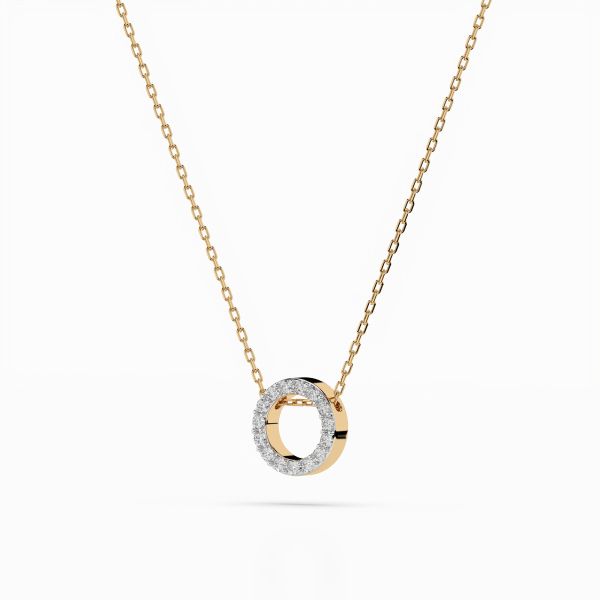 Diamantanhänger in 0,09 Karat, Gelbgold 585 / 14 Karat, mit einer 585ger Goldkette, Gewicht ca. 1,8 g.