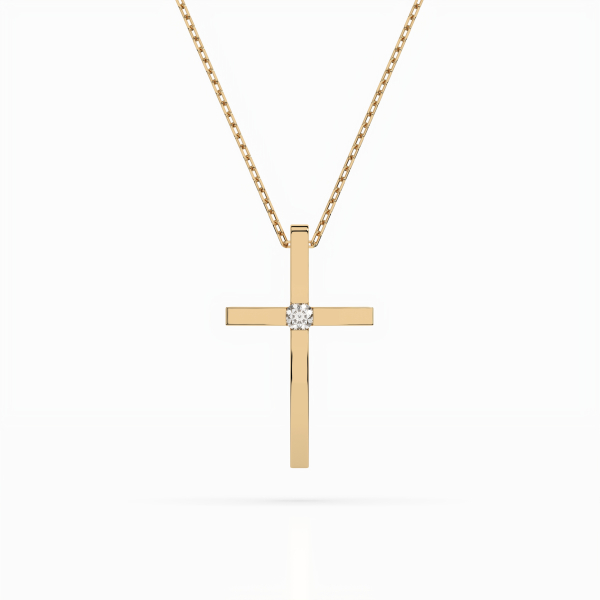 Diamantanhänger in 0,03 Karat, Gelbgold 585 / 14 Karat, mit einer 585ger Goldkette in 40 cm lang, Gewicht ca. 2 g.