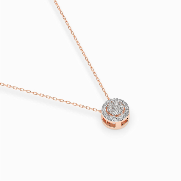 Diamantanhänger in 0,19 Karat, Rotgold 585 / 14 Karat, mit einer 585ger Goldkette in 40 cm lang, Gewicht ca. 1,8 g.
