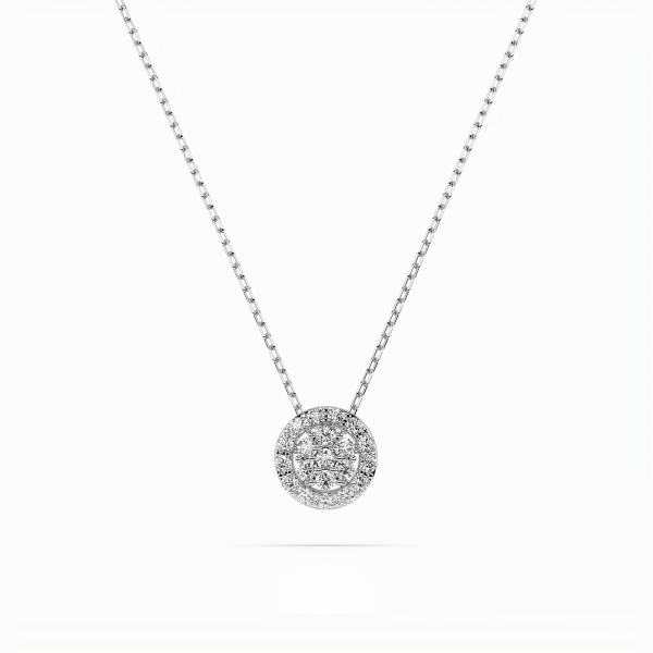 Diamantanhänger in 0,19 Karat, Weißgold 585 / 14 Karat, mit einer 585ger Goldkette, Gewicht ca. 1,8 g.