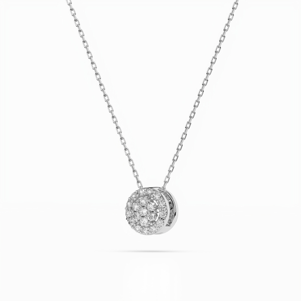 Diamantanhänger in 0,19 Karat, Weißgold 585 / 14 Karat, mit einer 585ger Goldkette, Gewicht ca. 1,8 g.