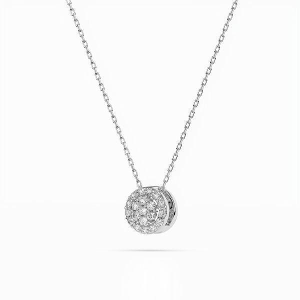 Diamantanhänger in 0,19 Karat, Weißgold 585 / 14 Karat, mit einer 585ger Goldkette, Gewicht ca. 1,8 g.