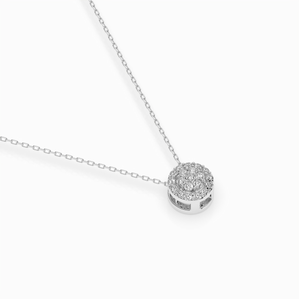 Diamantanhänger in 0,19 Karat, Weißgold 585 / 14 Karat, mit einer 585ger Goldkette, Gewicht ca. 1,8 g.