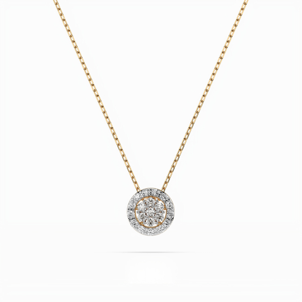 Diamantanhänger in 0,19 Karat, Gelbgold 585 / 14 Karat, mit einer 585ger Goldkette in 40 cm lang, Gewicht ca. 1,8 g.