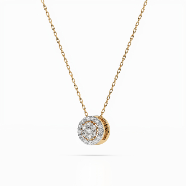 Diamantanhänger in 0,19 Karat, Gelbgold 585 / 14 Karat, mit einer 585ger Goldkette in 40 cm lang, Gewicht ca. 1,8 g.