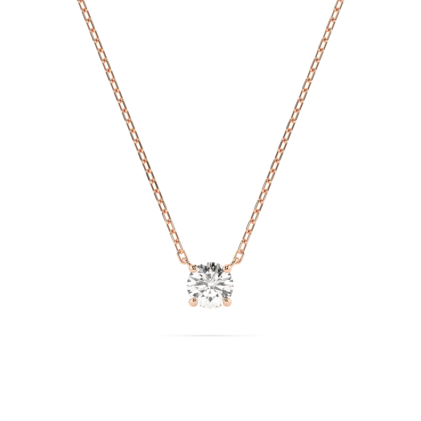 Diamantanhänger in 0,15 Karat, Rotgold 585 / 14 Karat, mit einer 585ger Goldkette in 45 cm lang, Gewicht ca. 1,5 g.