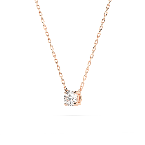 Diamantanhänger in 0,15 Karat, Rotgold 585 / 14 Karat, mit einer 585ger Goldkette in 45 cm lang, Gewicht ca. 1,5 g.