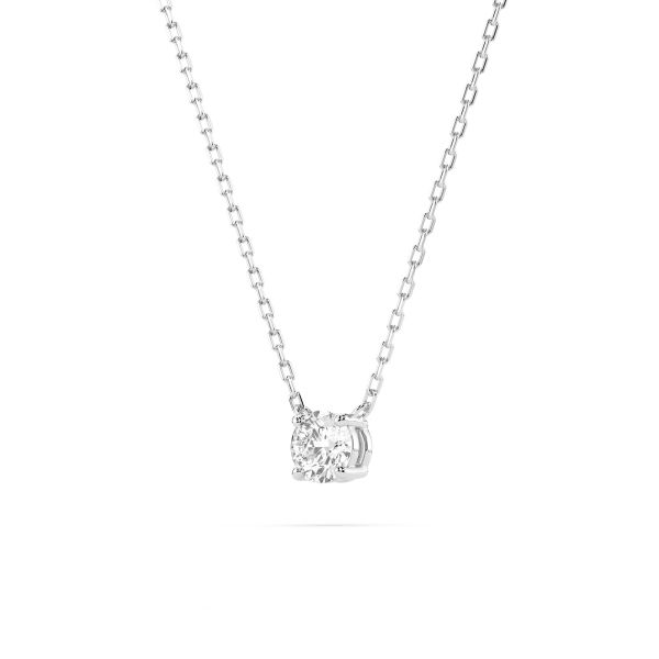Diamantanhänger in 0,15 Karat, Weißgold 585 / 14 Karat, mit einer 585ger Goldkette, Gewicht ca. 1,5 g.