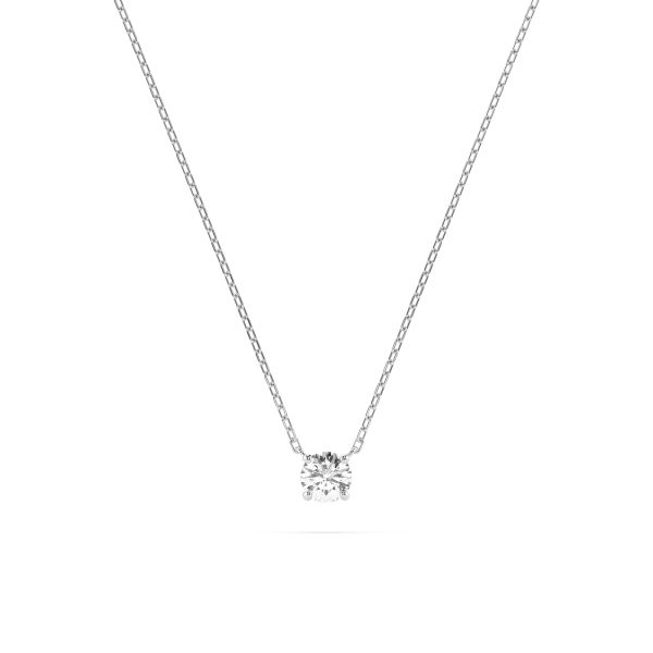 Diamantanhänger in 0,15 Karat, Weißgold 585 / 14 Karat, mit einer 585ger Goldkette, Gewicht ca. 1,5 g.