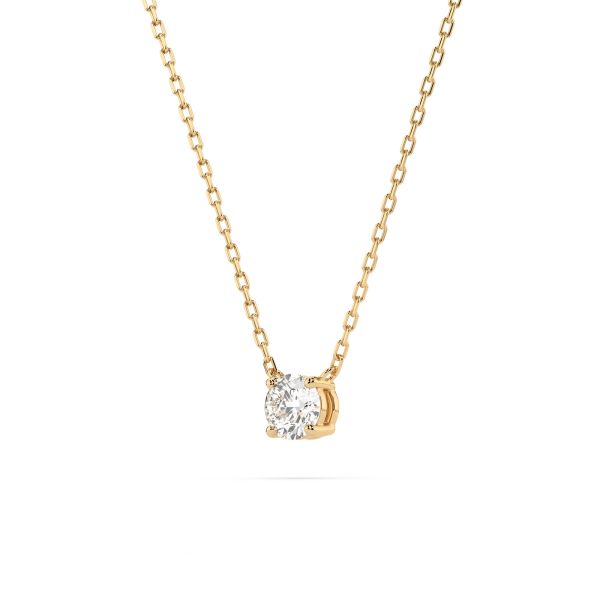 Diamantanhänger in 0,15 Karat, Gelbgold 585 / 14 Karat, mit einer 585ger Goldkette, Gewicht ca. 1,5 g.