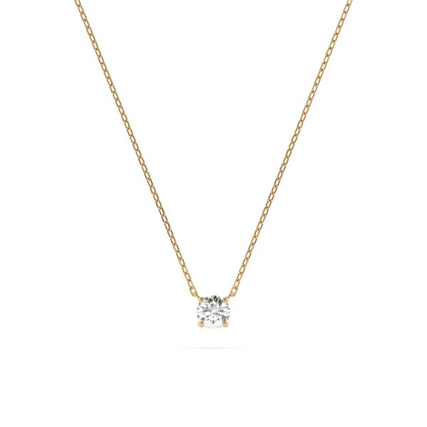 Diamantanhänger in 0,15 Karat, Gelbgold 585 / 14 Karat, mit einer 585ger Goldkette, Gewicht ca. 1,5 g.