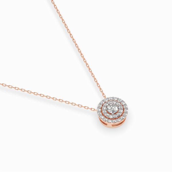 Diamantanhänger in 0,24 Karat, Rotgold 585 / 14 Karat, mit einer 585ger Goldkette in 40 cm lang, Gewicht ca. 2,2 g.