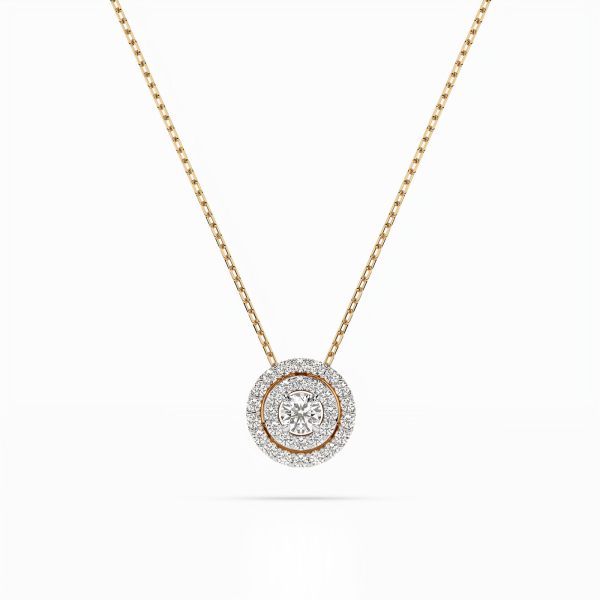 Diamantanhänger in 0,24 Karat, Gelbgold 585 / 14 Karat, mit einer 585ger Goldkette in 40 cm lang, Gewicht ca. 2,2 g.