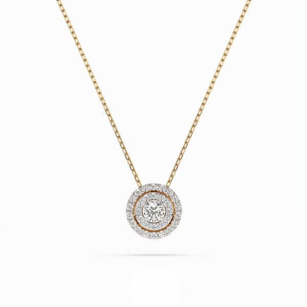 Diamantanhänger in 0,24 Karat, Gelbgold 585 / 14 Karat, mit einer 585ger Goldkette, Gewicht ca. 2,2 g.