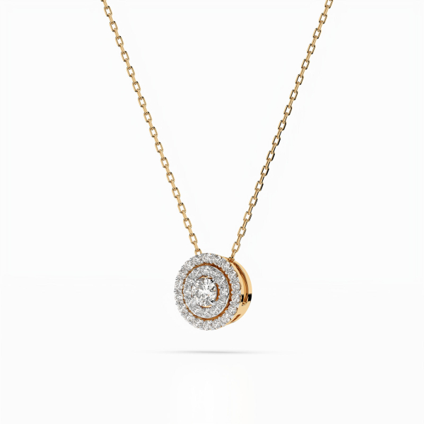 Diamantanhänger in 0,24 Karat, Gelbgold 585 / 14 Karat, mit einer 585ger Goldkette in 40 cm lang, Gewicht ca. 2,2 g.