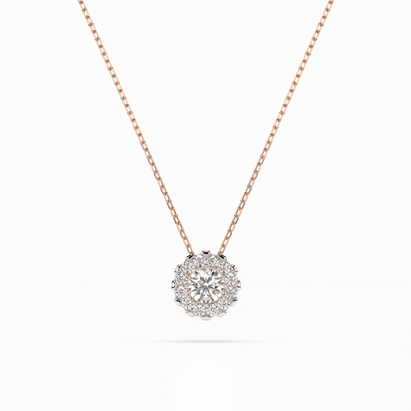 Diamantanhänger in 0,1 Karat, Rotgold 585 / 14 Karat, mit einer 585ger Goldkette, Gewicht ca. 1,7 g.