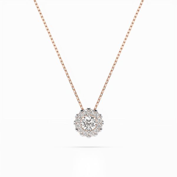 Diamantanhänger in 0,1 Karat, Rotgold 585 / 14 Karat, mit einer 585ger Goldkette, Gewicht ca. 1,7 g.