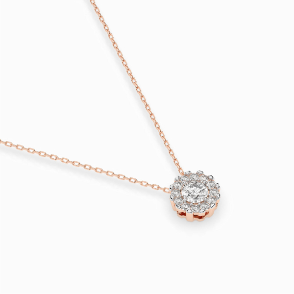 Diamantanhänger in 0,1 Karat, Rotgold 585 / 14 Karat, mit einer 585ger Goldkette, Gewicht ca. 1,7 g.